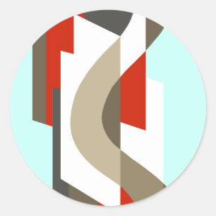 SUISSE: Art Deco Moderne: 60 Office, Mad Men Runder Aufkleber