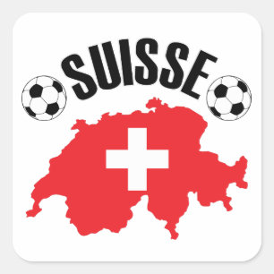 Suisse Football Switzerland Soccer Quadratischer Aufkleber