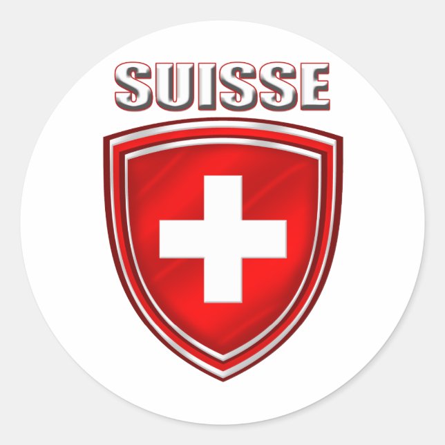 Suisse Logoschild-Emblemflagge von der Schweiz Runder Aufkleber (Vorderseite)