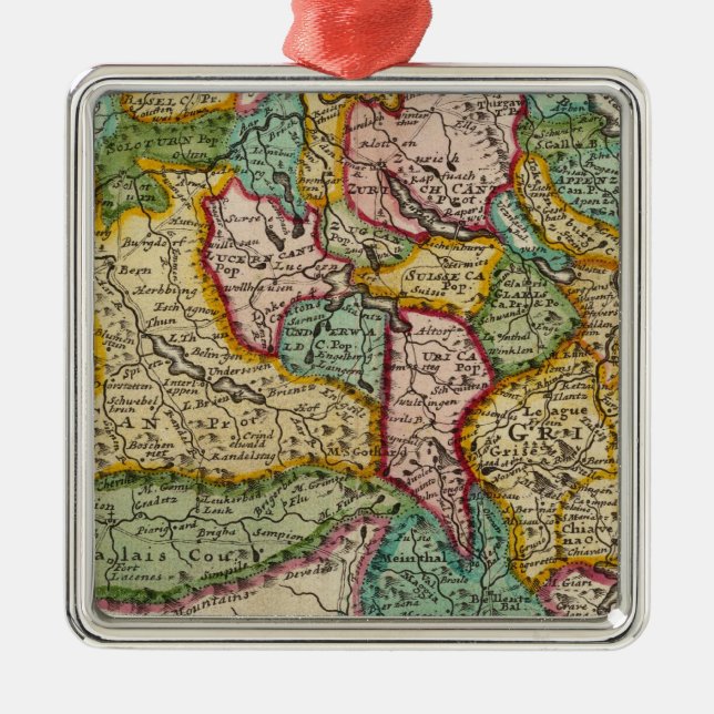 Suisse oder die Schweiz Silbernes Ornament (Vorne)