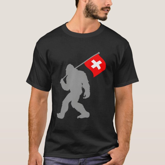 Suisse Or Swiss Flag On Switzerland Flag T-Shirt (Vorderseite)