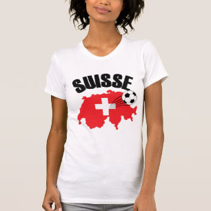 Suisse Switzerland Karte Schweizer Fußball T-Shirt