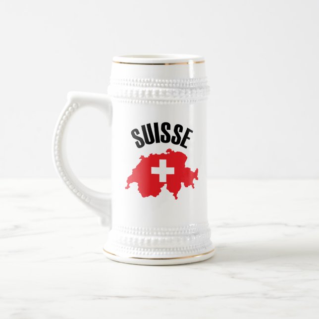 Suisse Switzerland Kartenflagge Bierglas (Links)
