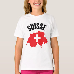 Suisse Switzerland Kartenflagge T-Shirt