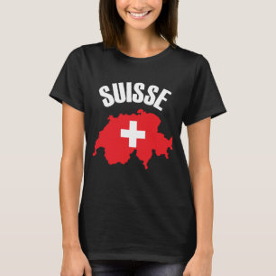 Suisse Switzerland Kartenflagge T-Shirt