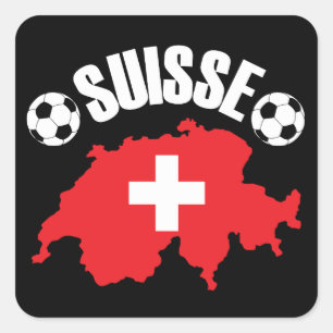 Suisse Switzerland Soccer Quadratischer Aufkleber