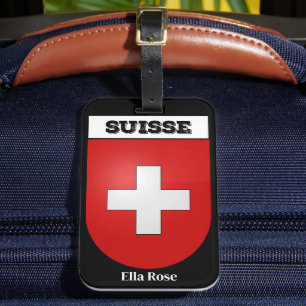 Suisse   Switzerland Vintage Coat of Arms Gepäckanhänger