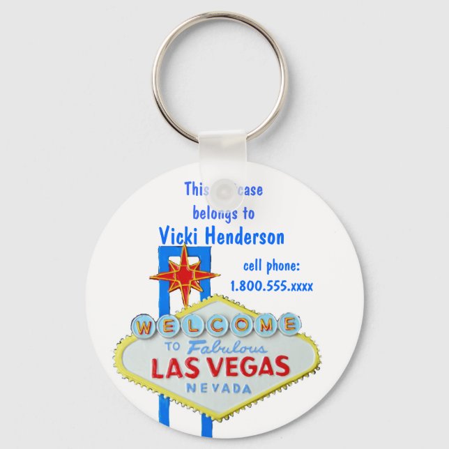 Suitcase Bag Tag Las Vegas Zeichen Schlüsselanhänger (Vorderseite)