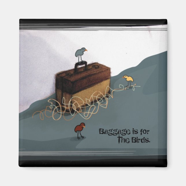 Suitcase Birds Magnet (Vorne)