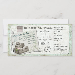 Suitcase Boarding Pass Invitation