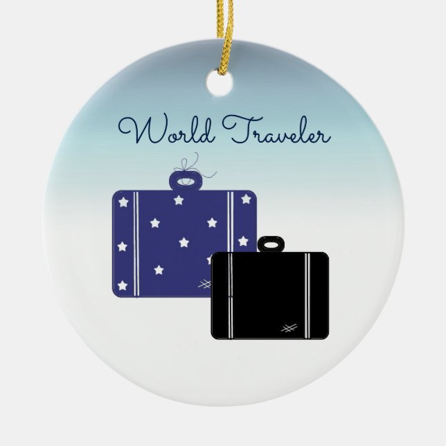Suitcases World Traveller Keramikornament (Vorne)