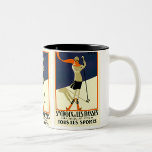 "Suite Croix und Les Rasses" Schweizer Vintage Zweifarbige Tasse