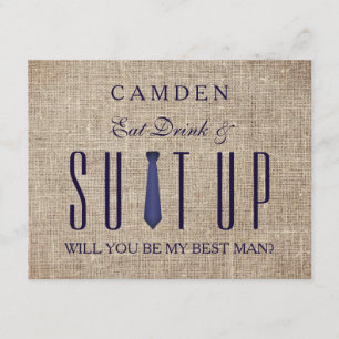 Suitup sind Sie mein Bestman Glitzer Einladung