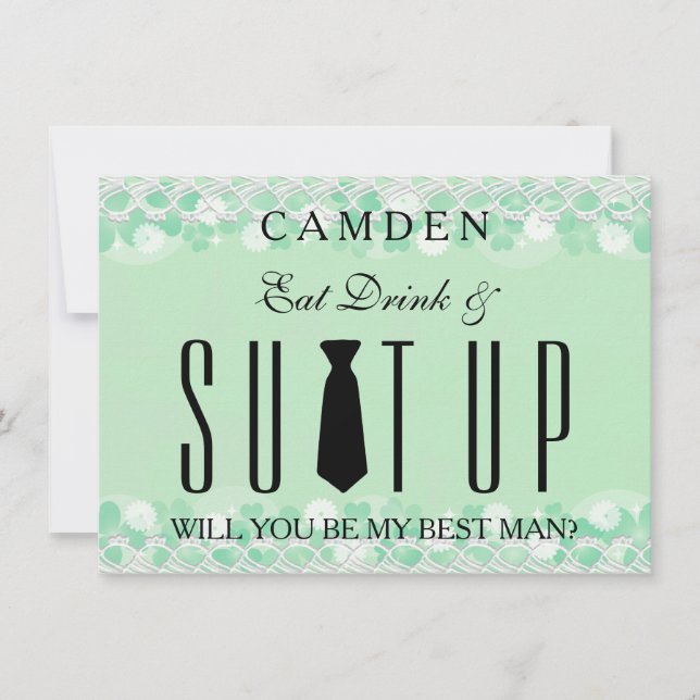Suitup Werden Sie mein Bestman sein Einladung (Vorderseite)