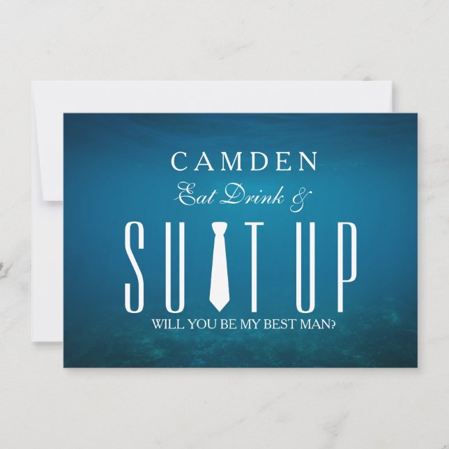 Suitup Werden Sie mein Bestman sein Einladung (Vorderseite)