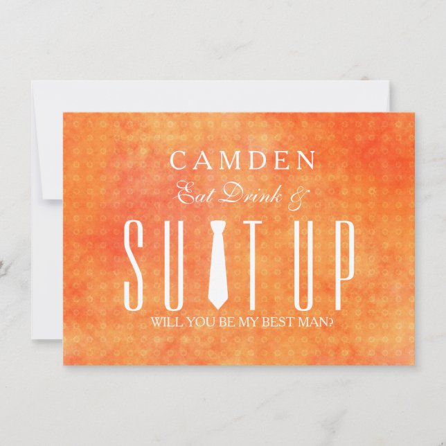 Suitup Werden Sie mein Bestman sein Einladung (Vorderseite)