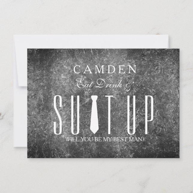 Suitup Werden Sie mein Bestman sein Einladung (Vorderseite)