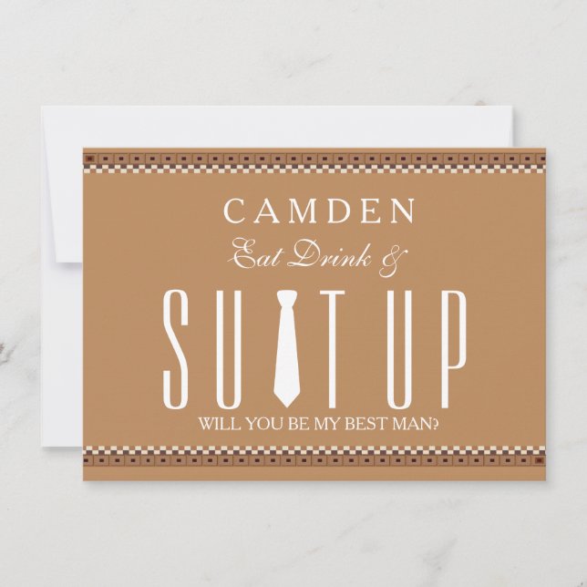 Suitup Werden Sie mein Bestman sein Einladung (Vorderseite)