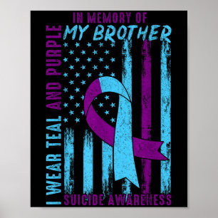 Suizid-Bewusstseinsmonat Amerika-Flagge in Erinner Poster