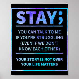 Suizid Bewusstseinsverhütung Semicolon Psychische  Poster