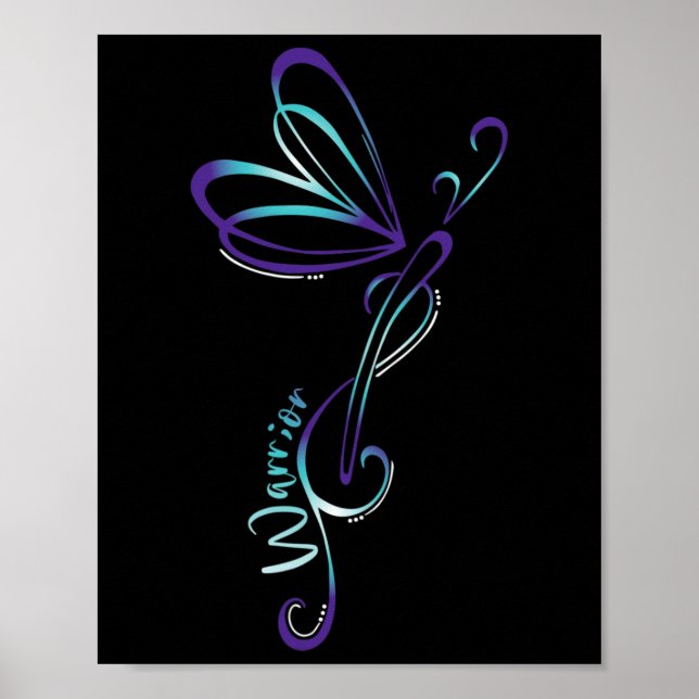 Suizid Depression Dragonfly Prävention Bewusstsein Poster (Vorne)