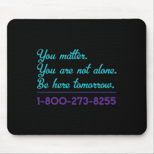 Suizid Hotline 1-800-273-8255 Suizidbewusstsein P Mousepad