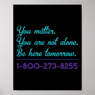 Suizid Hotline 1-800-273-8255 Suizidbewusstsein P Poster
