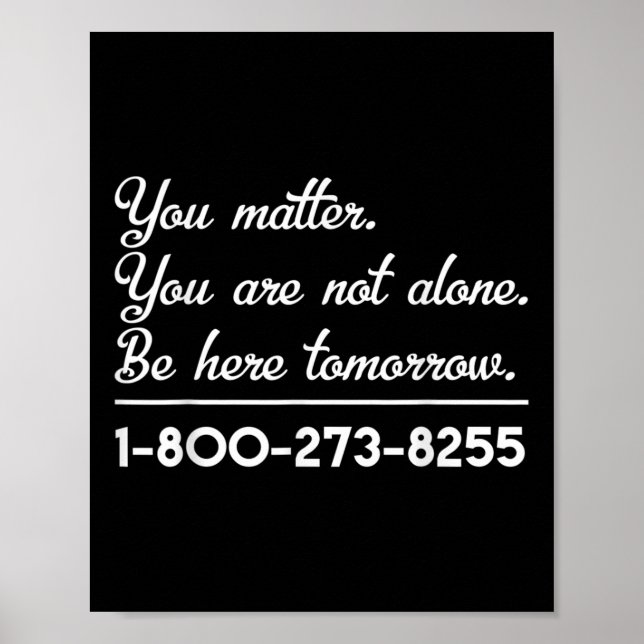 Suizid Hotline - Bewusstsein für Suizide und Präve Poster (Vorne)