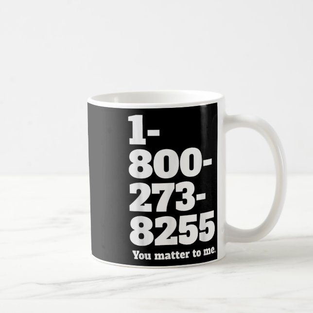 Suizid Hotline-Nummer Kaffeetasse (Rechts)
