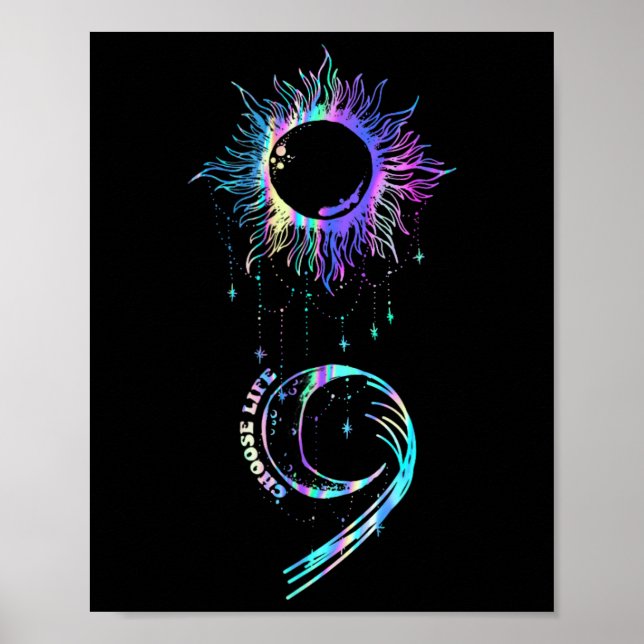 Suizid Prävention Awareness Choose Life Semicolon Poster (Vorne)