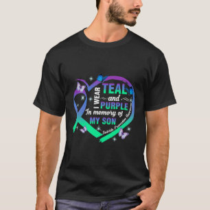 Suizid Prävention Awareness I Wear Teal Purple Fo T-Shirt