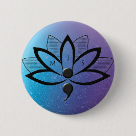 Suizidbewusstsein Blume Semicolon Initialen Button
