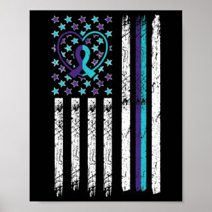 Suizidbewusstsein Flag Angst Psychische Gesundheit Poster