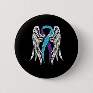 Suizidbewusstsein Kleidung Wings Ribbon Suizid Button