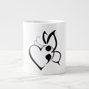 Suizidbewusstsein Schmetterling Semi-Colon Herzlic Jumbo-Tasse
