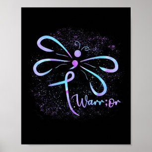 Suizidbewusstsein Semicolon Dragonfly Psychische G Poster
