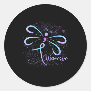 Suizidbewusstsein Semicolon Dragonfly Psychische G Runder Aufkleber