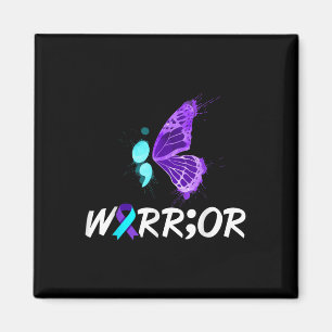 Suizidbewusstsein Shirt Semicolon Butterfly Suicid Magnet
