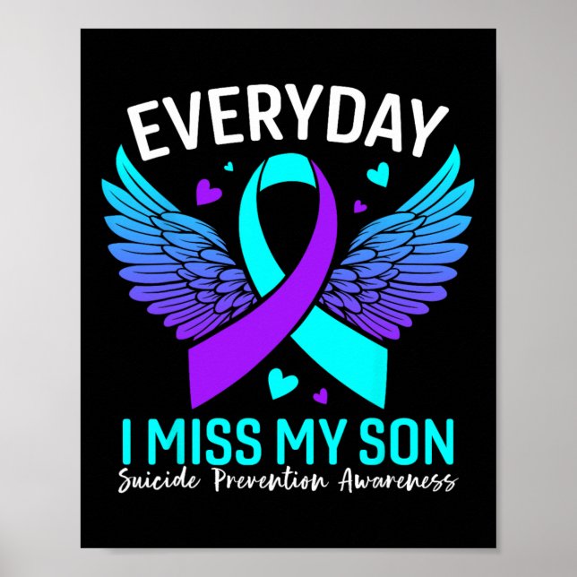Suizidbewusstsein Shirt Son Suicide Prevention Awa Poster (Vorne)