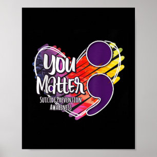 Suizidbewusstsein Shirt Suizidprävention Sie Poster