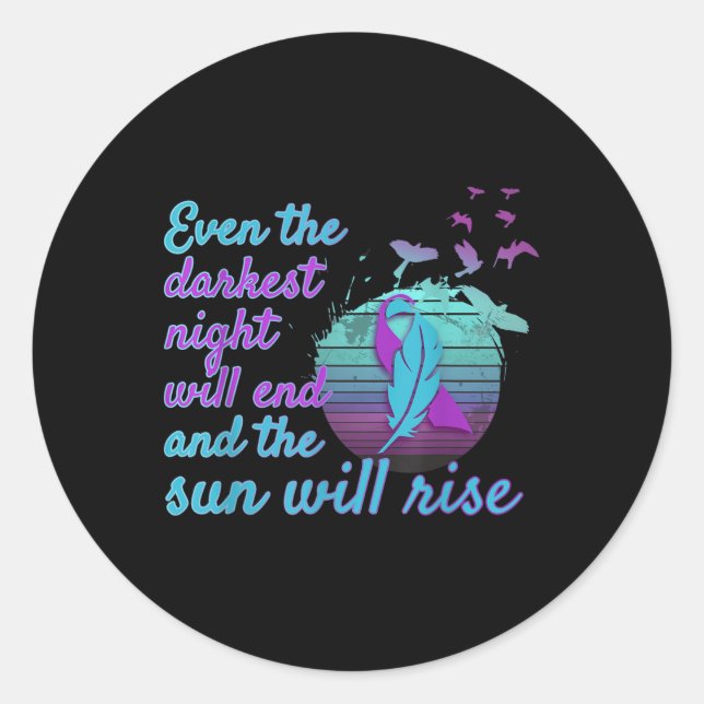 Suizidgedankenverhütung Sie _3 Runder Aufkleber (Vorderseite)