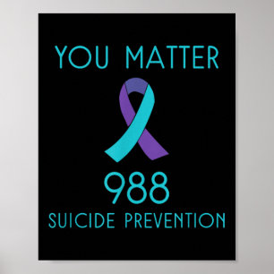 Suizidprävention 988 Hotline-Shirt Poster
