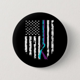 Suizidprävention American Flag Awareness Ribbon Button