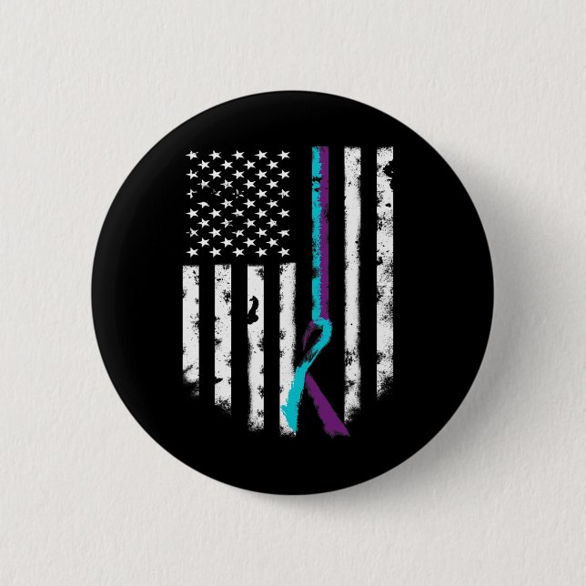Suizidprävention American Flag Awareness Ribbon Button (Vorderseite)