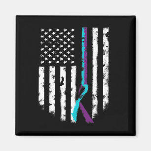 Suizidprävention American Flag Awareness Ribbon Magnet