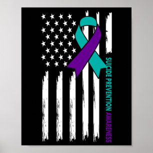 Suizidprävention Awareness Montag US American Fl Poster
