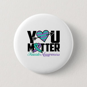 Suizidprävention Bewusstsein Aquamarines Lila Band Button