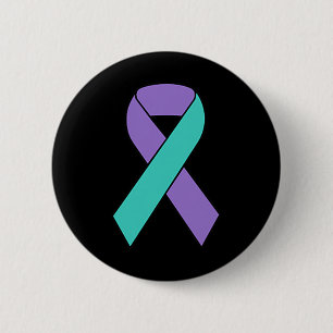 Suizidprävention Bewusstsein Aquamarines Lila Band Button