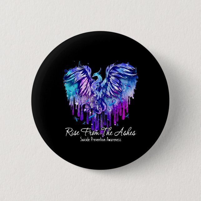Suizidprävention Bewusstsein aus - Phoenix - Button (Vorderseite)