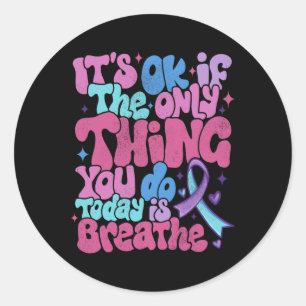 Suizidprävention Bewusstsein Bleibe lebende psychi Runder Aufkleber